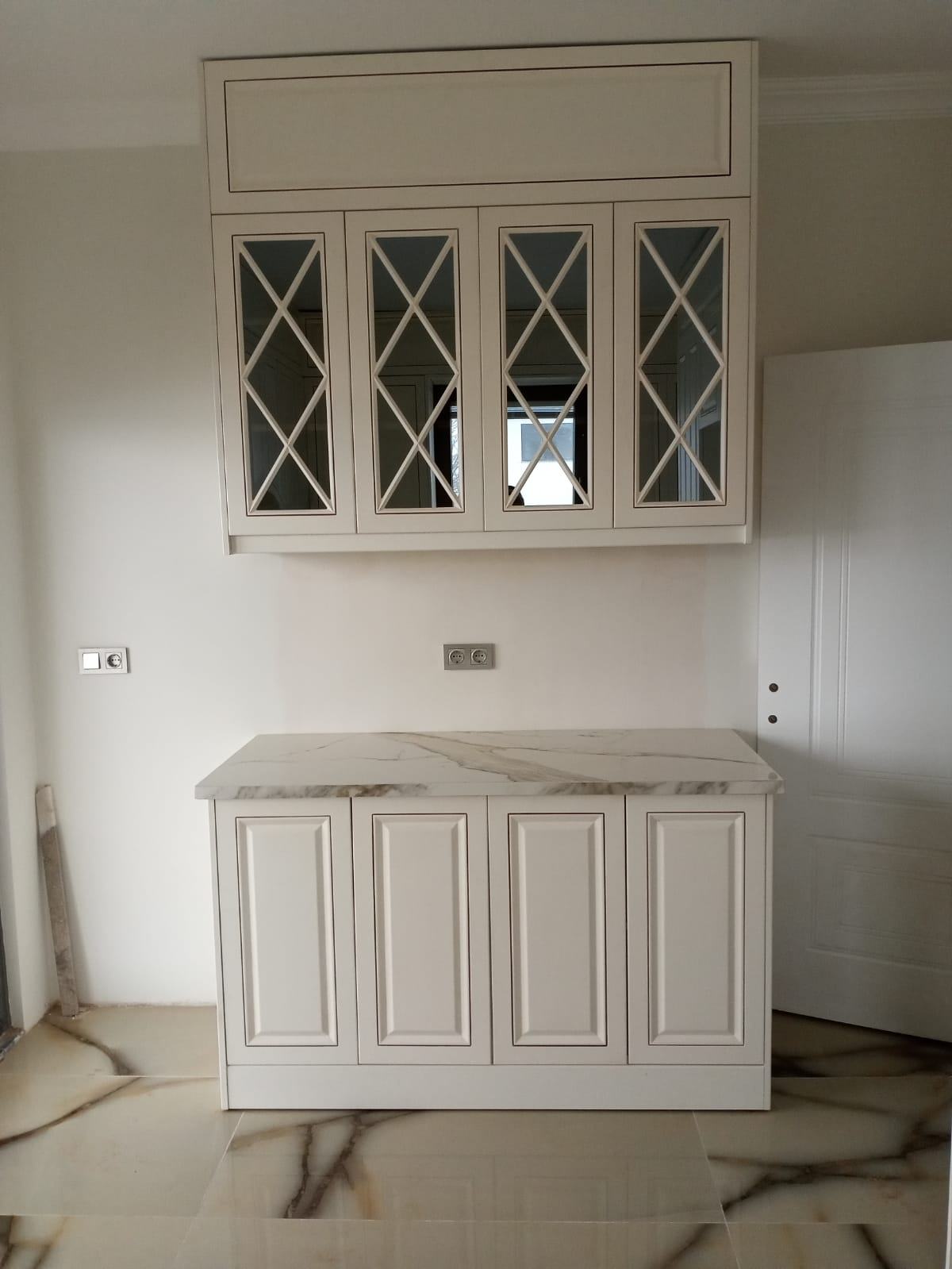 Corner with Glass Cabinet